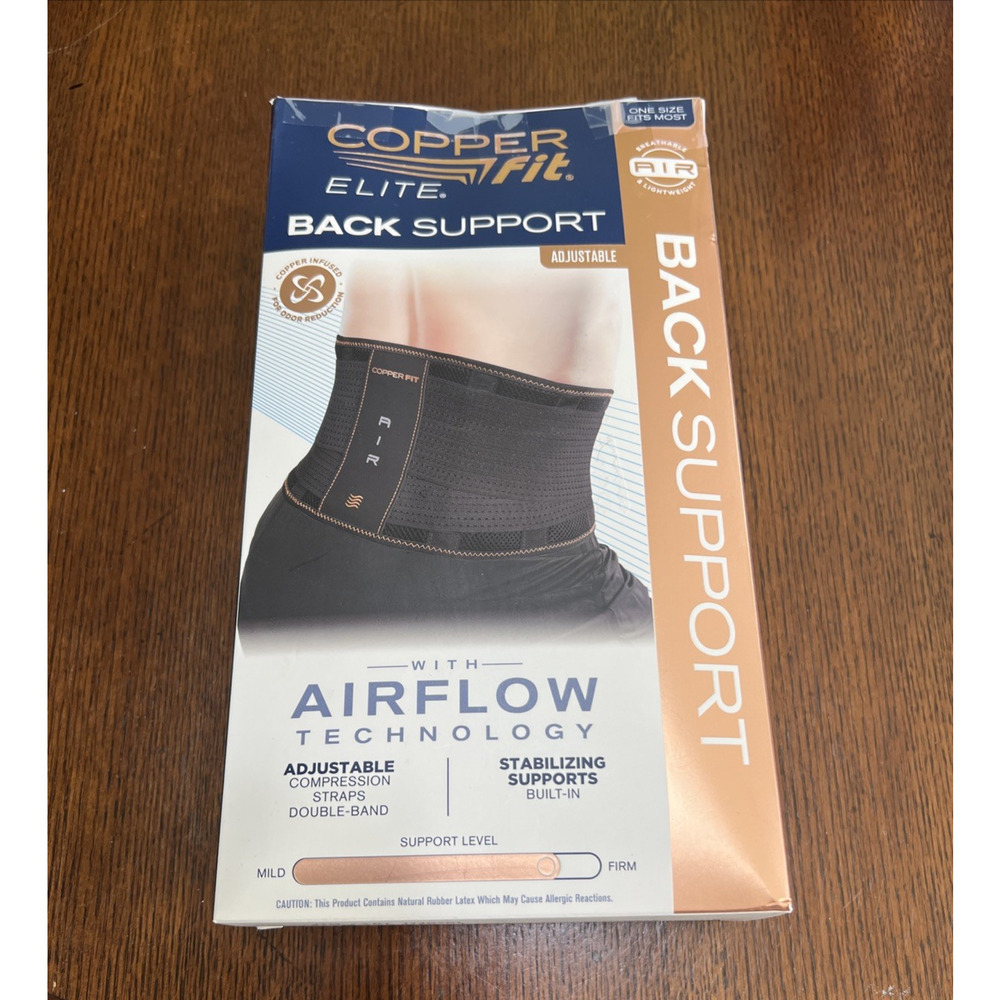 Copper Fit Elite Air Back Support Brace Airflow Technology One Size Adjustable